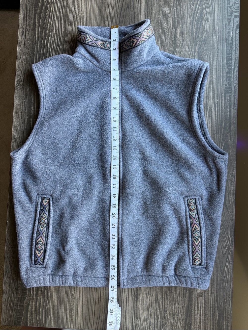 Women’s Summit Dog Fleece Vest with Patterned Trim